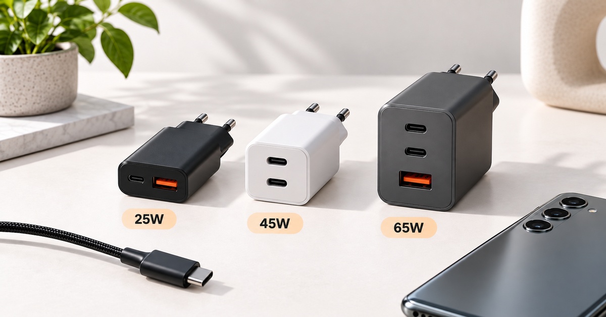 Jak vybrat nabíječku k telefonu: výkon, USB-C, PD a GaN jednoduše